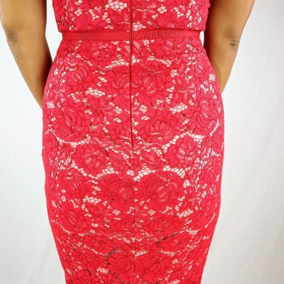 Nha Khanh Red Anna Lace Midi Dress $625 - Picture 10 of 13